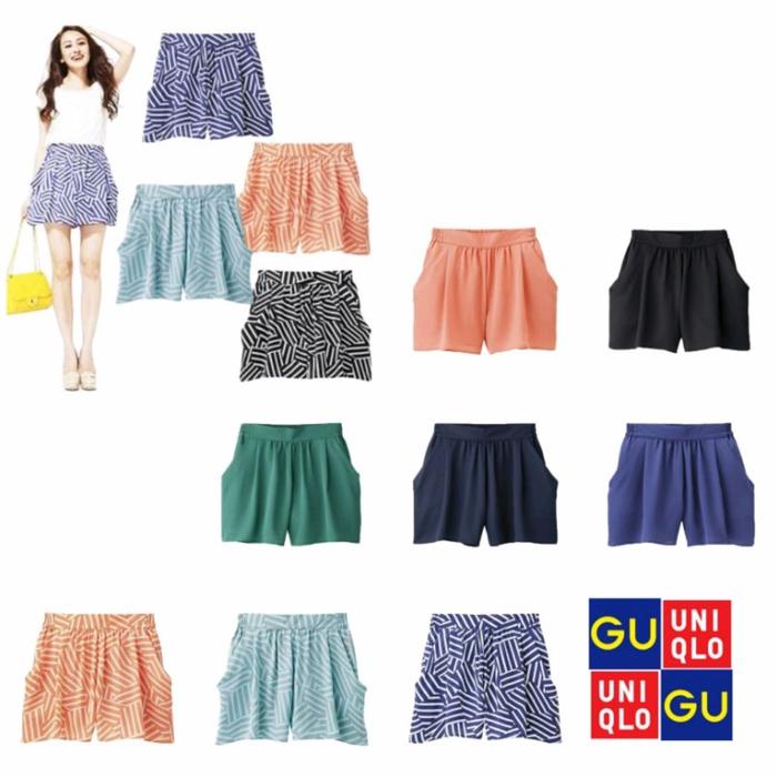SHORT PANTS UNIQLO GU JAPAN CELANA PENDEK WANITA PANJANG KULOT H&M