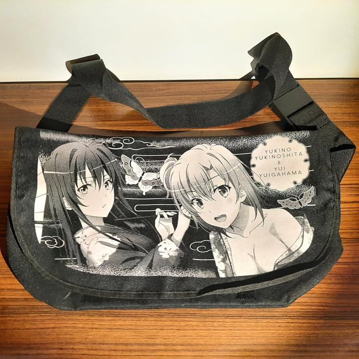 Tas Hitam Oregairu Yukino & Yui Black Messenger Bag
