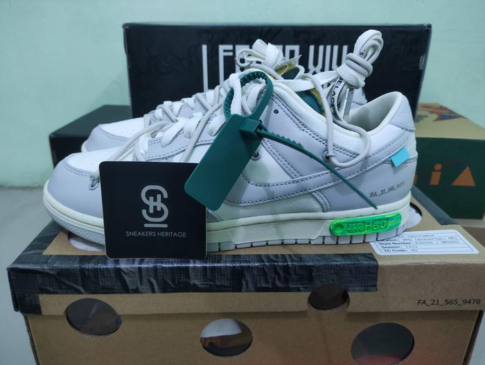 Off-White x Nike Dunk Low 'Lot 42 of 50' DM1602-117|100% Original