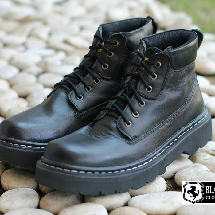 SEPATU BOOTS PRIA BLACKMASTER BLACKSTONE BLACK ORIGINAL KULIT ASLI