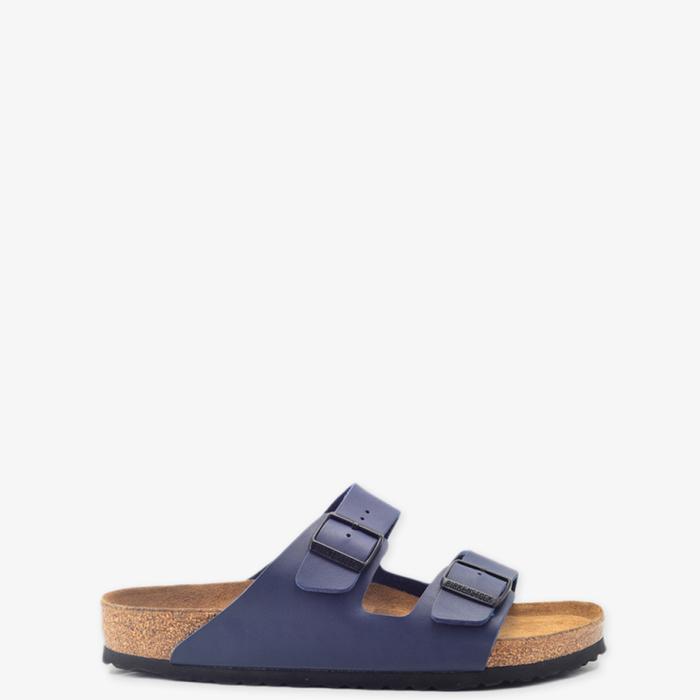 Birkenstock Arizona blue Birko-Soft Sandal Pria Original Leather-Blue