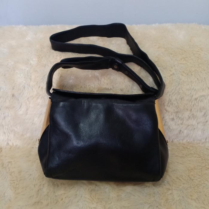 tas bahu selempang wanita DKNY kulit asli cewek MEWAH hitam sling bag