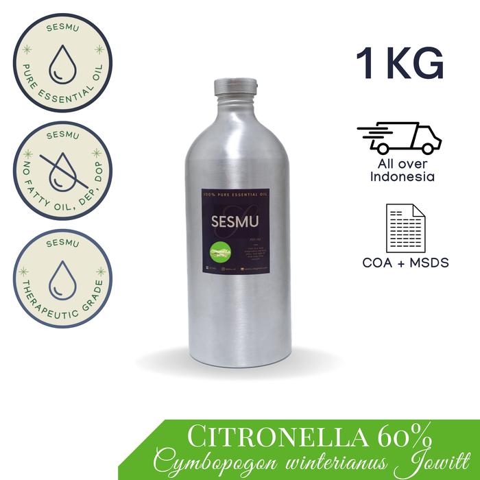 1 KG / 1 L / 1000 ML CITRONELLA KADAR 60% SERAI WANGI 100% PURE OIL