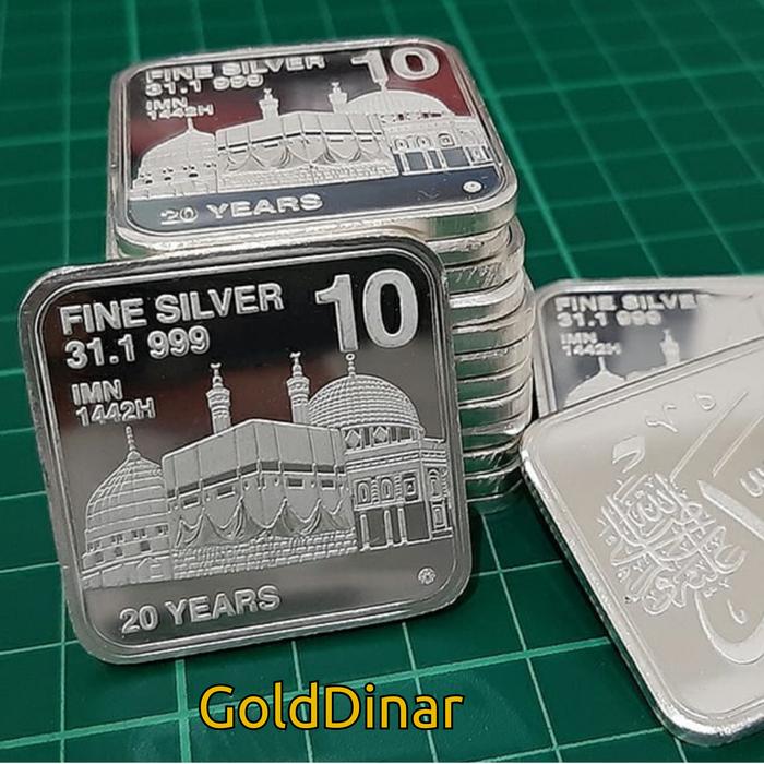 Koin Perak 10 Dirham 1 oz 31 gr Batangan IMN Silver not Nadir RCM SRH