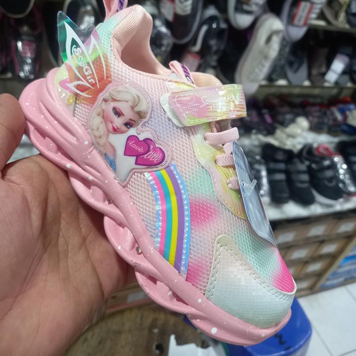 sepatu led karakter frozen KDM original import
