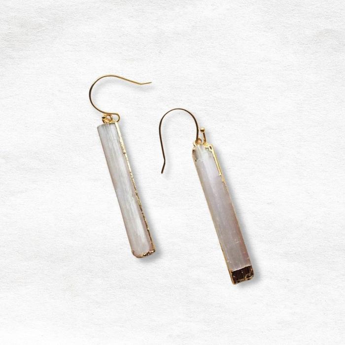 Anting Batu Selenite | Selenite Rhea Earring