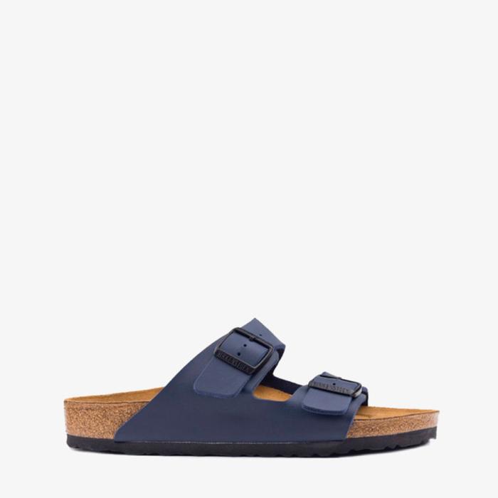 Birkenstock Arizona Duo Strapped Sandal Pria Original Leather-Blue