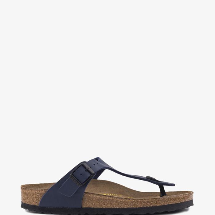 Birkenstock Gizeh Thong Sandal Pria Original Leather-Blue