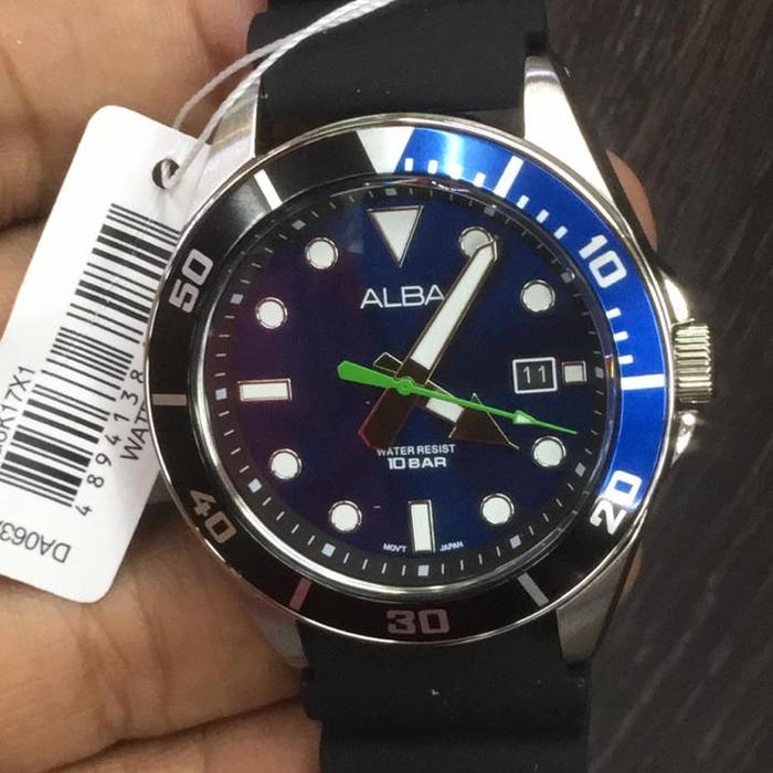 Jam Tangan Pria ALBA AG8K17X1 Rubber Black Original