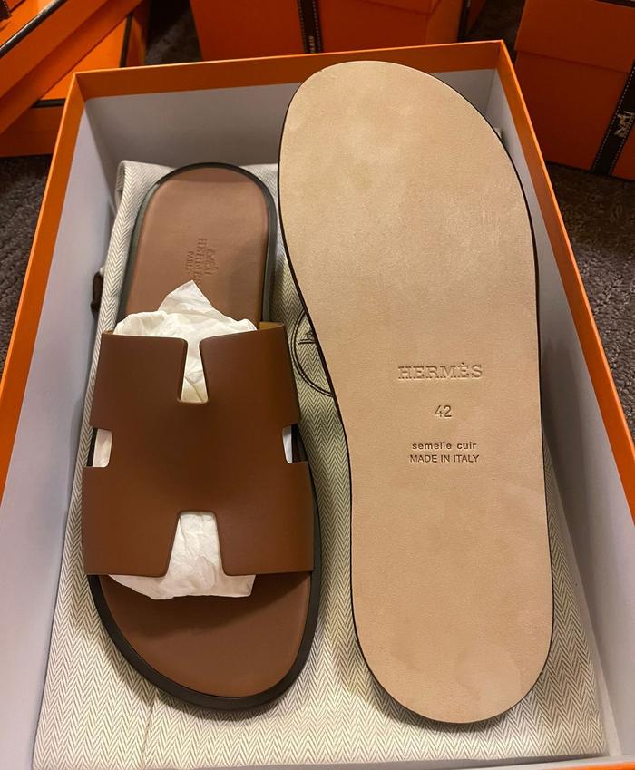 Original - Hermes Izmir H Sandals Sandal Sendal Cowo Gold