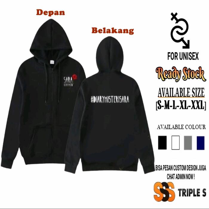 JAKET/HOODIE ZIPPER SARA WIJAYANTO DIARY MISTERI SARA BAHAN CTTN FLEEC
