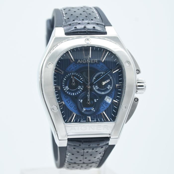 AIGNER A150101 Pesaro-Jam Tangan Pria Kulit Original