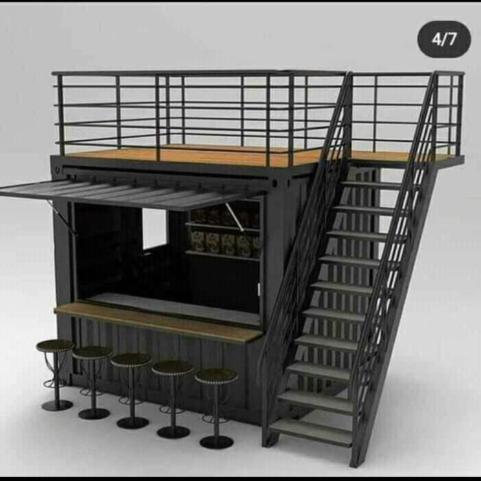 booth container double deck, mini cafe