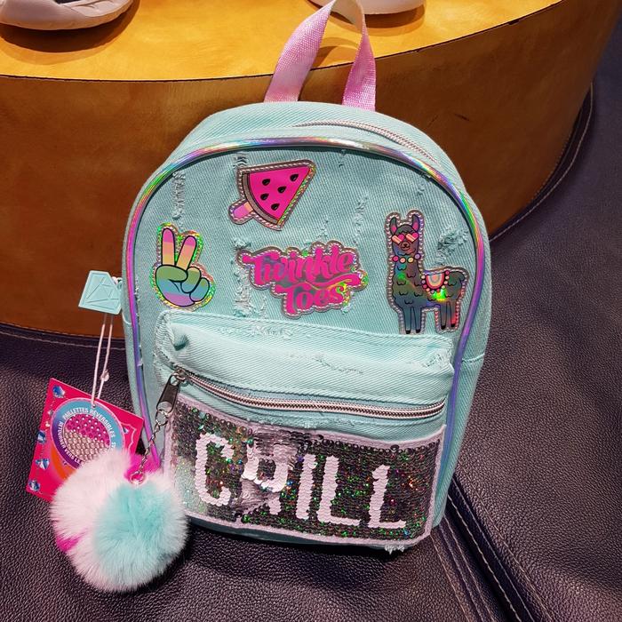 Tas Skechers Original Twinkle Toes tosca lamacorn denim mini backpack