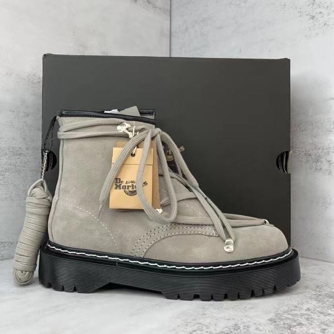 Rick Owens x Dr.Martens Suede Lace Up Boots Sand