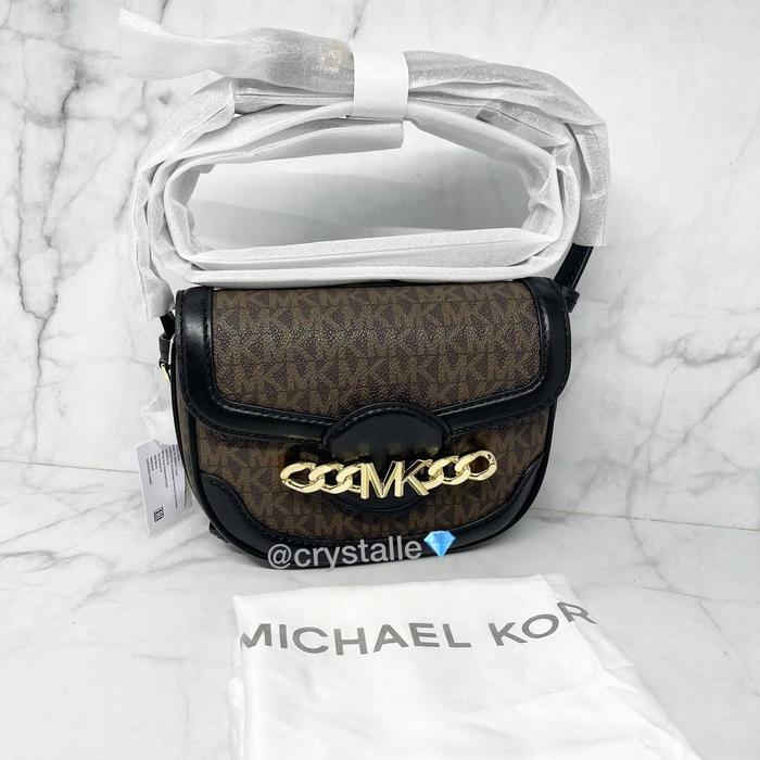 TAS MK HALLY EXTRA SMALL EMBELLISHED LOGO CROSSBODY BLACK SIGNATURE