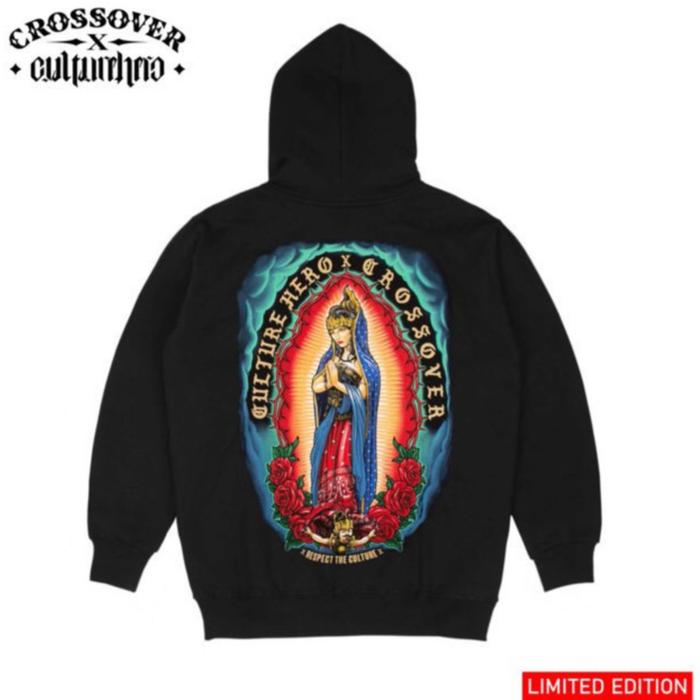 HOODIE CROSSOVER CULTURE HERO VIRGIN DEWI BLACK