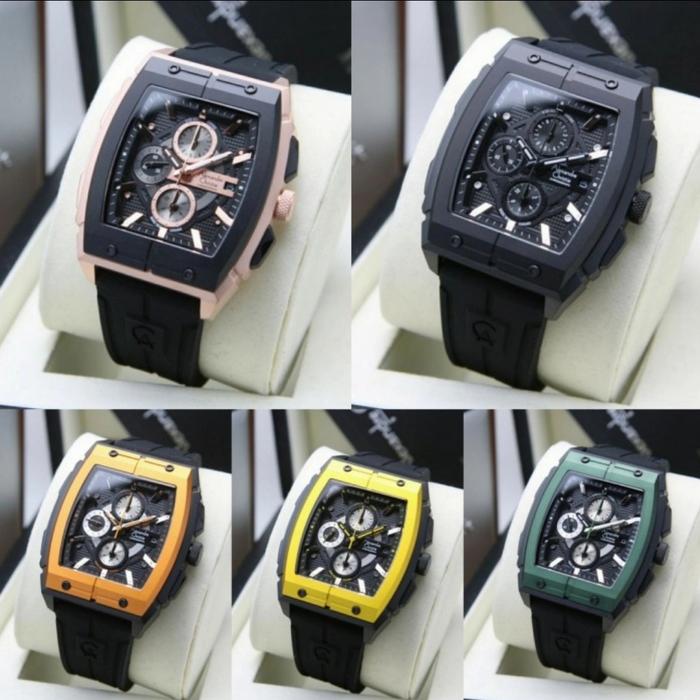 jam tangan pria original AKEXANDRE CHRISTIE AC6598MC BLACK YELLOW
