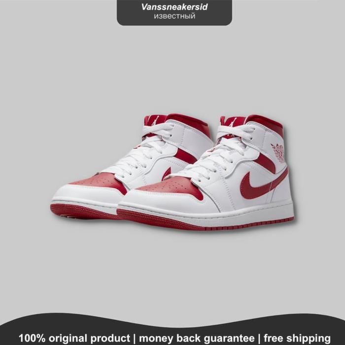 NIKE AIR JORDAN 1 MID REVERSE CHICAGO WHITE POMEGRANATE BNIB ORIGINAL