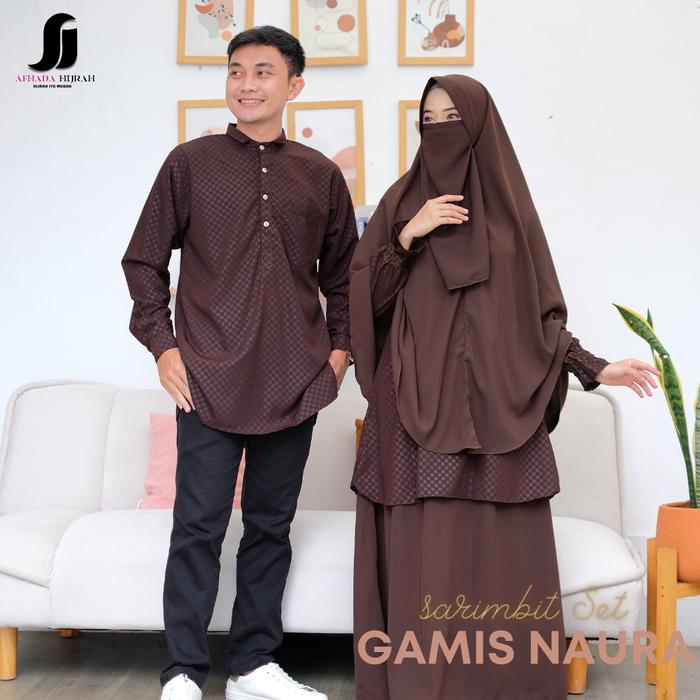 Gamis syari Naura set cedar / Koko naura / sarimbit terbaru / sarimbit