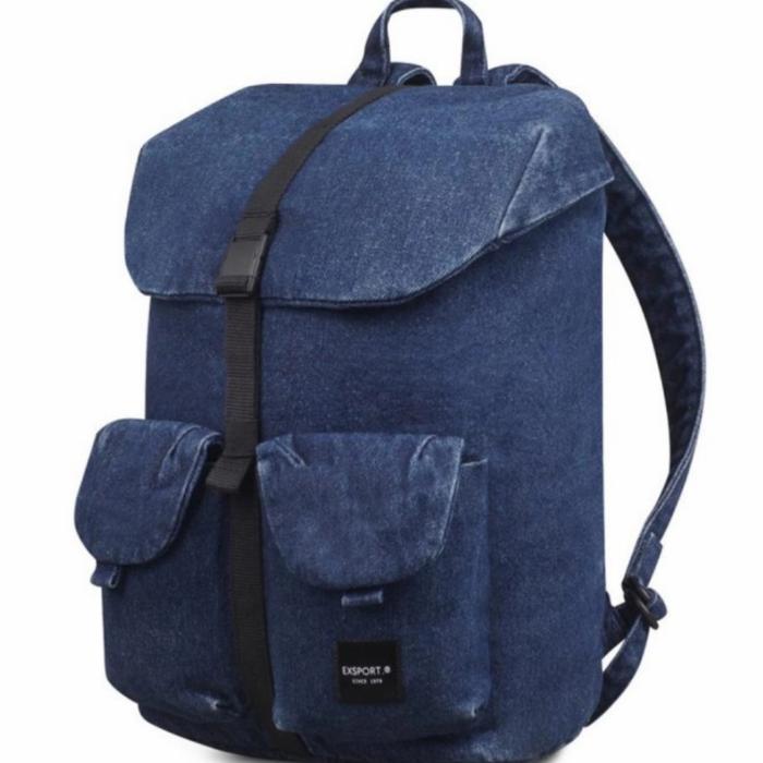 TAS EXSPORT ORI LEQUISA DENIM BACKPACK BLUE RANSEL JEANS