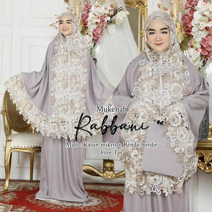 mukenah dewasa bordir cantik premium free tas bw7663 rabbani