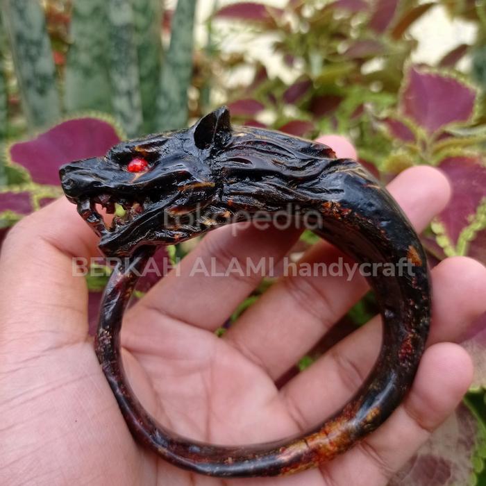 GELANG AKAR BAHAR MERAH UKIR SRIGALA GELANG PRIA GELANG JAWARA