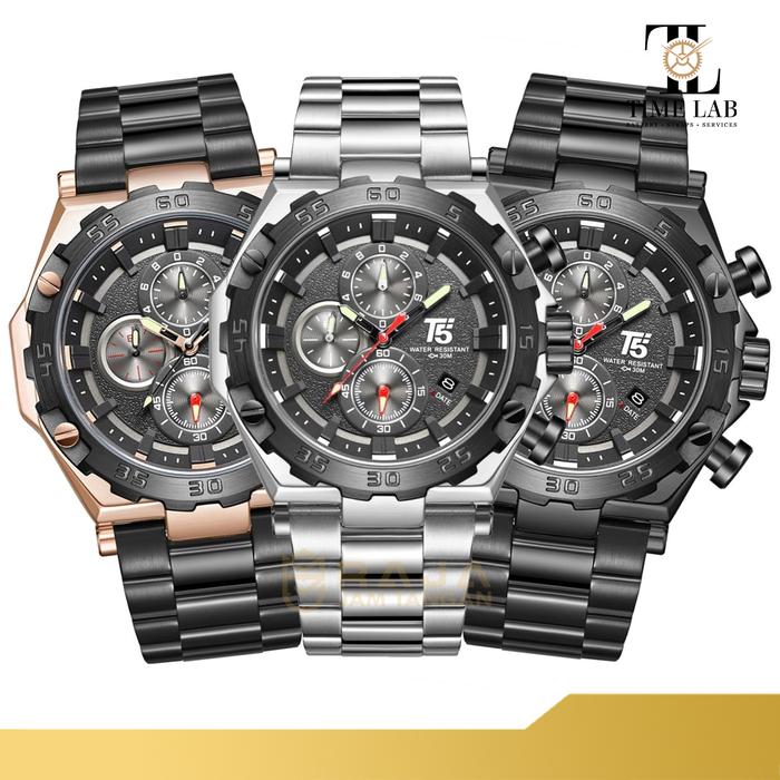 JAM TANGAN PRIA T5 ORIGINAL BERGARANSI T5 H3847G / H 3847 G
