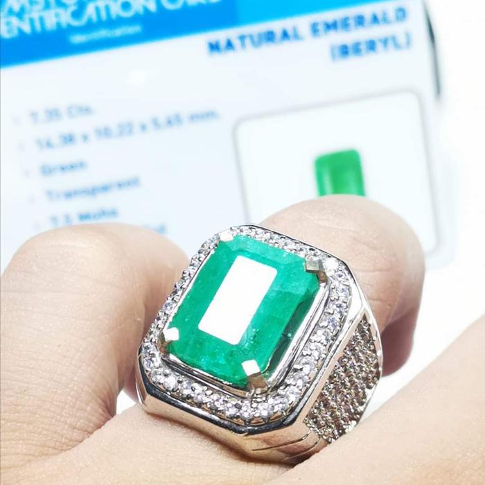 Cincin Zamrud Colombia Crystal Memo Original Top Quality