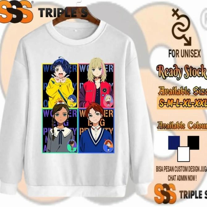 CREWNECK SWEATER ANIME WONDER EGG PRIORITY OHTO RIKA MOMOE NEIRU
