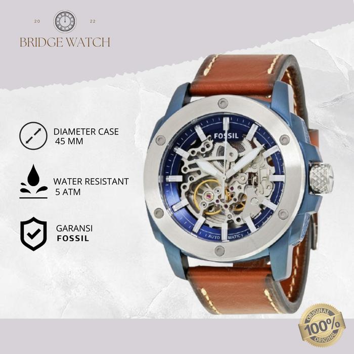 Jam Tangan Fossil Machine Automatic Pria Analog Leather Sporty Casual Original ME3135