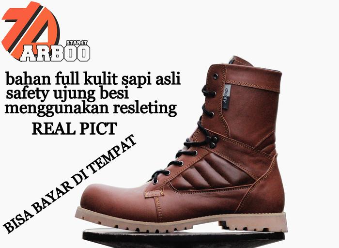 Sepatu pdl kulit asli Delta coklat TNI POLRI BRIMOB original ARBOO -41