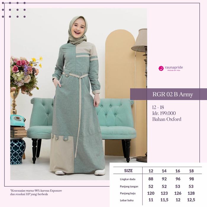 Gamis Rauna Remaja RGR 02 B army