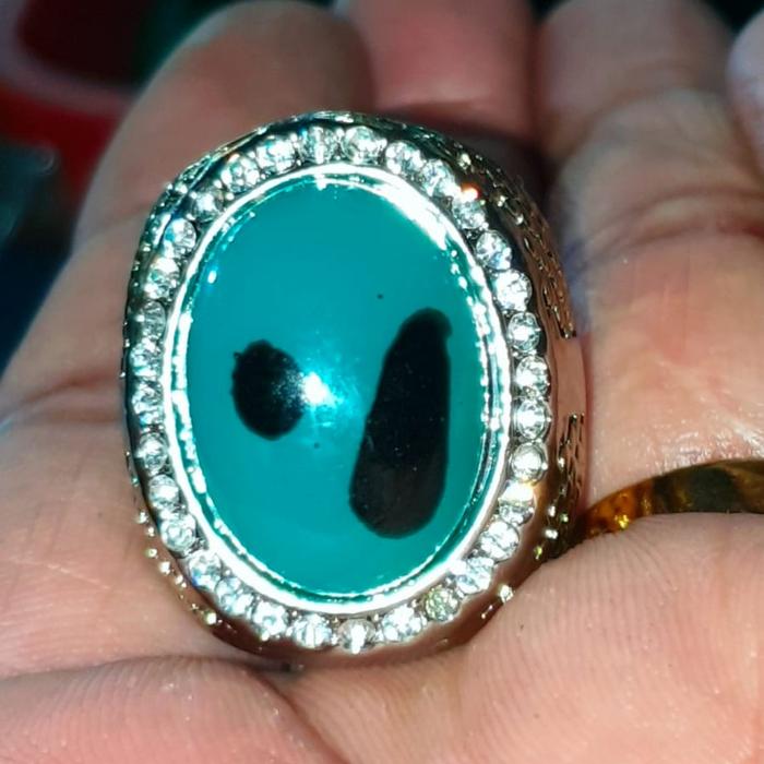 BISA COD CINCIN BATU AKIK BACAN DOKO HITAM KRISTAL SINTETIS