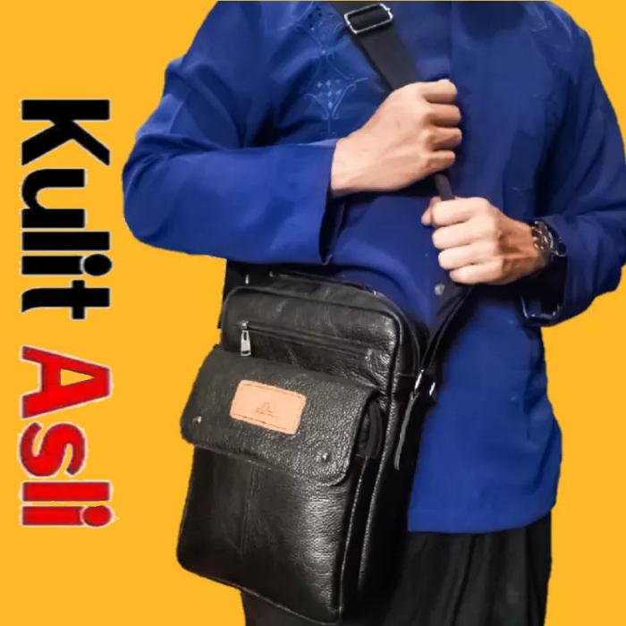 Tas kuliah kulit asli | Tas kulit santri | Tas kitab muat 3 kitab besa