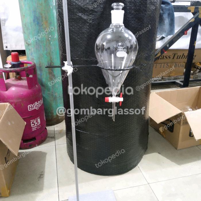CORONG PISAH 1000ML PULSET STATIP MANICE PYREX NS29/32+ TUTUP
