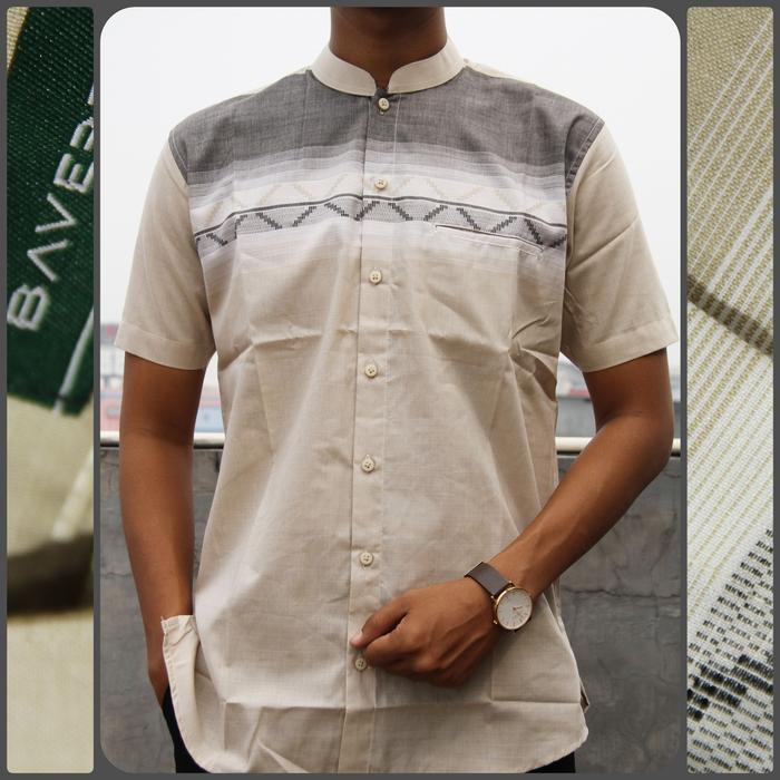 Baju Koko Pria Baverre Lengan Pendek Motif Bordir 13 Baju Muslim Pria