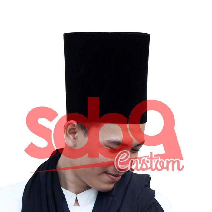 Songkok Hitam Tinggi 20CM - Songkok Peci Kopiah Hitam