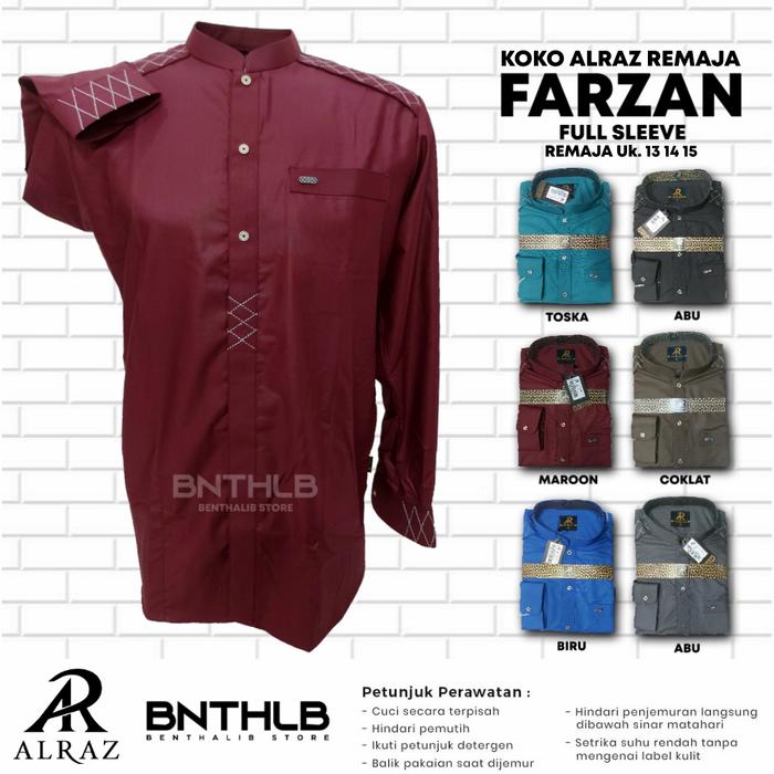 Baju Koko Anak Alraz Lengan Panjang Polos Full Sleeve