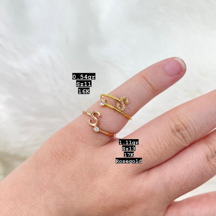 Cincin emas huruf s abjad emas 16k 700 70%