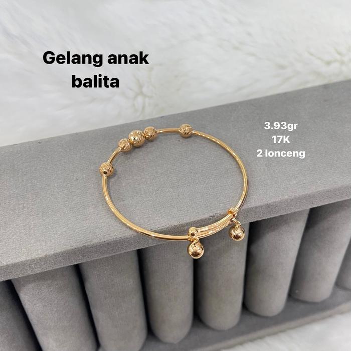 ARGOLD - gelang bayi - Gelang bayi 2 klintingan emas kadar 16k 700 70