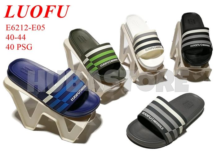 SANDAL KOKOP JELLY KARET PRIA MOTIF GARIS LUOFU NEOSOLE E6212-E05