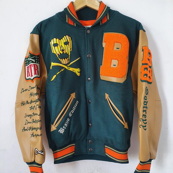 VARSITY CHAMP JACKET RAW TYPE RIOT X BRYANT BRAVO EDITION. RAWTYPE RTR