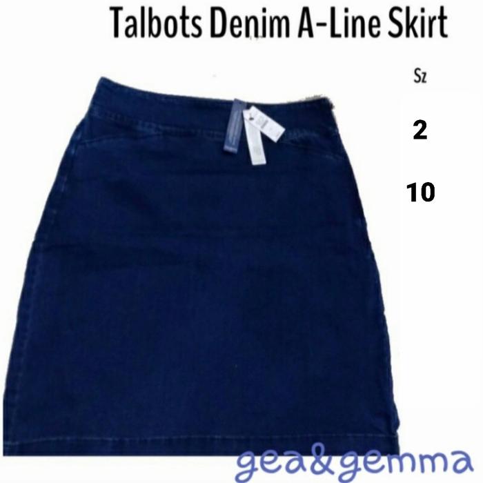 rok wanita jeans talbots denim A-Line ukuran standar n jumbo big size