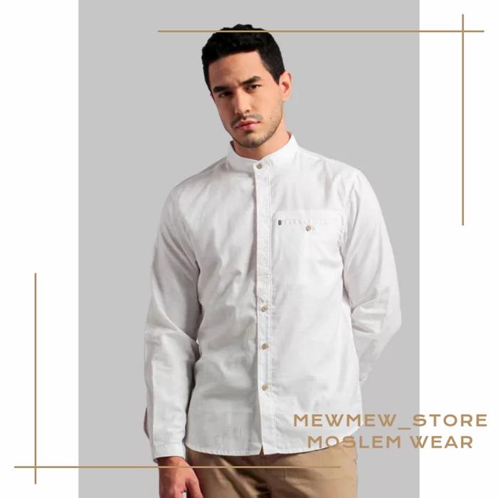 Baju Koko Pria Dewasa Putih Muslim Lengan Panjang MGEE AUTUS C043
