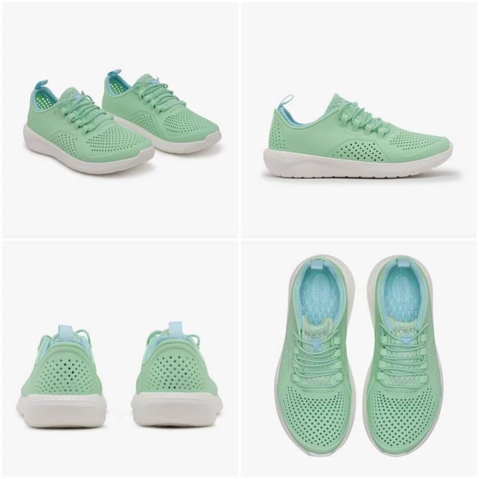 SALEEEE Original Crocs LITERIDE PACER - Neo Mint/Putih Kids