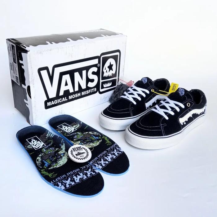 Sepatu Vans Sk8-Low Magical Mosh Misfits Black White Mxmxm