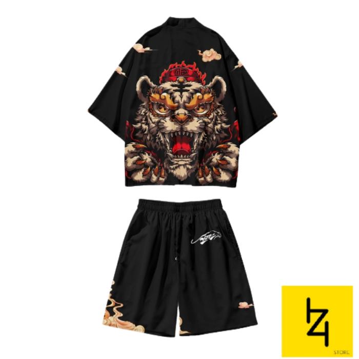 Kimono jepang pria wanita set celana ukuran M L XL XXL 2XL street emo