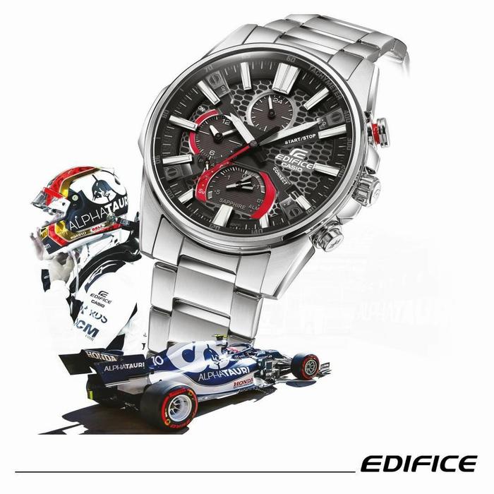Jam Tangan Pria Merek Edifice EQB-1200 EQB 1200 AlphaTauri Steel 45mm