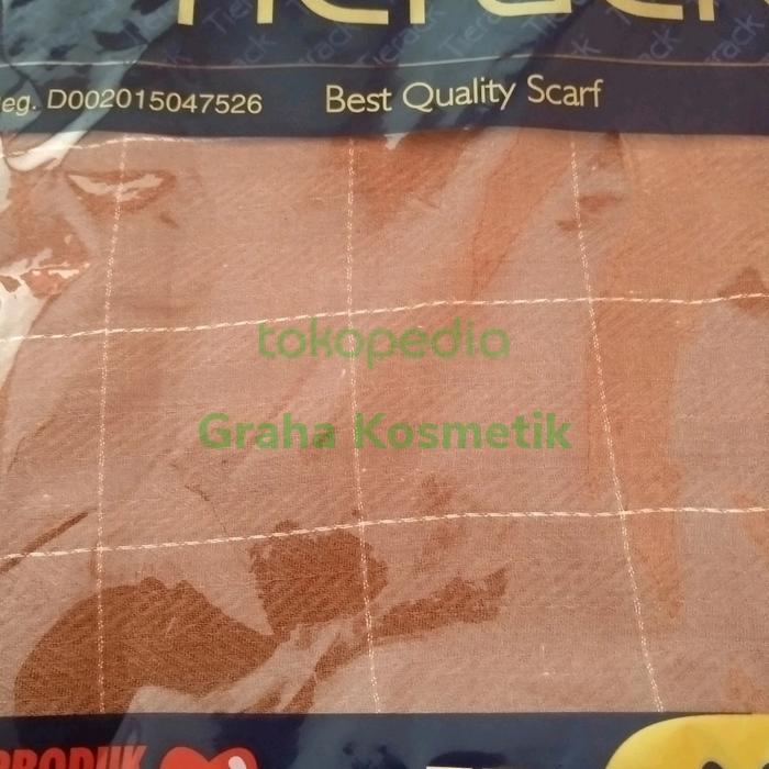 Ansania Tierack Misty Hijab Segiempat Motif Kotak-Kotak Coklat